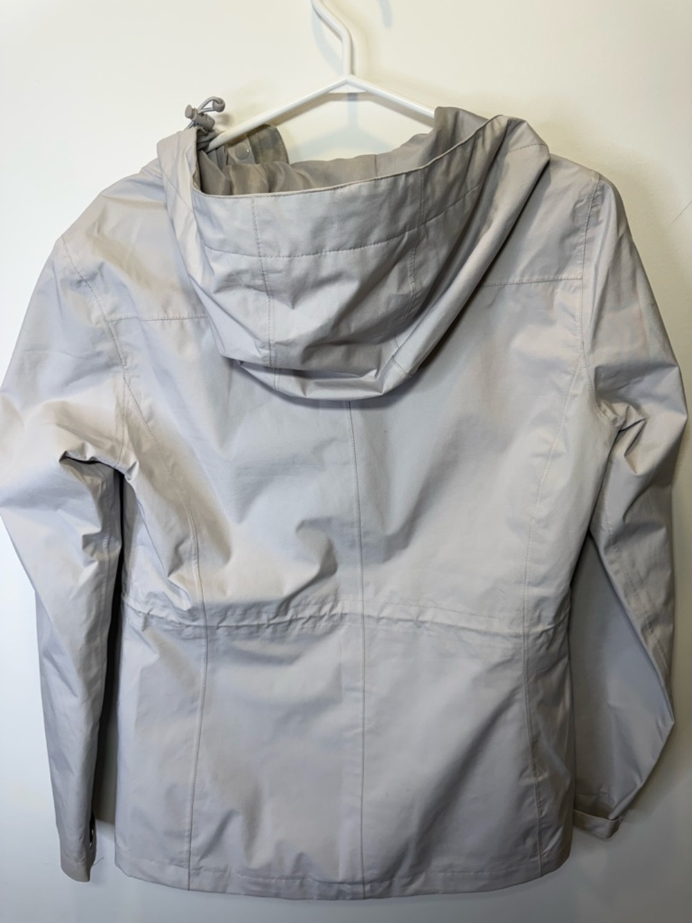 Light Gray Unisex Hooded Rain Jacket